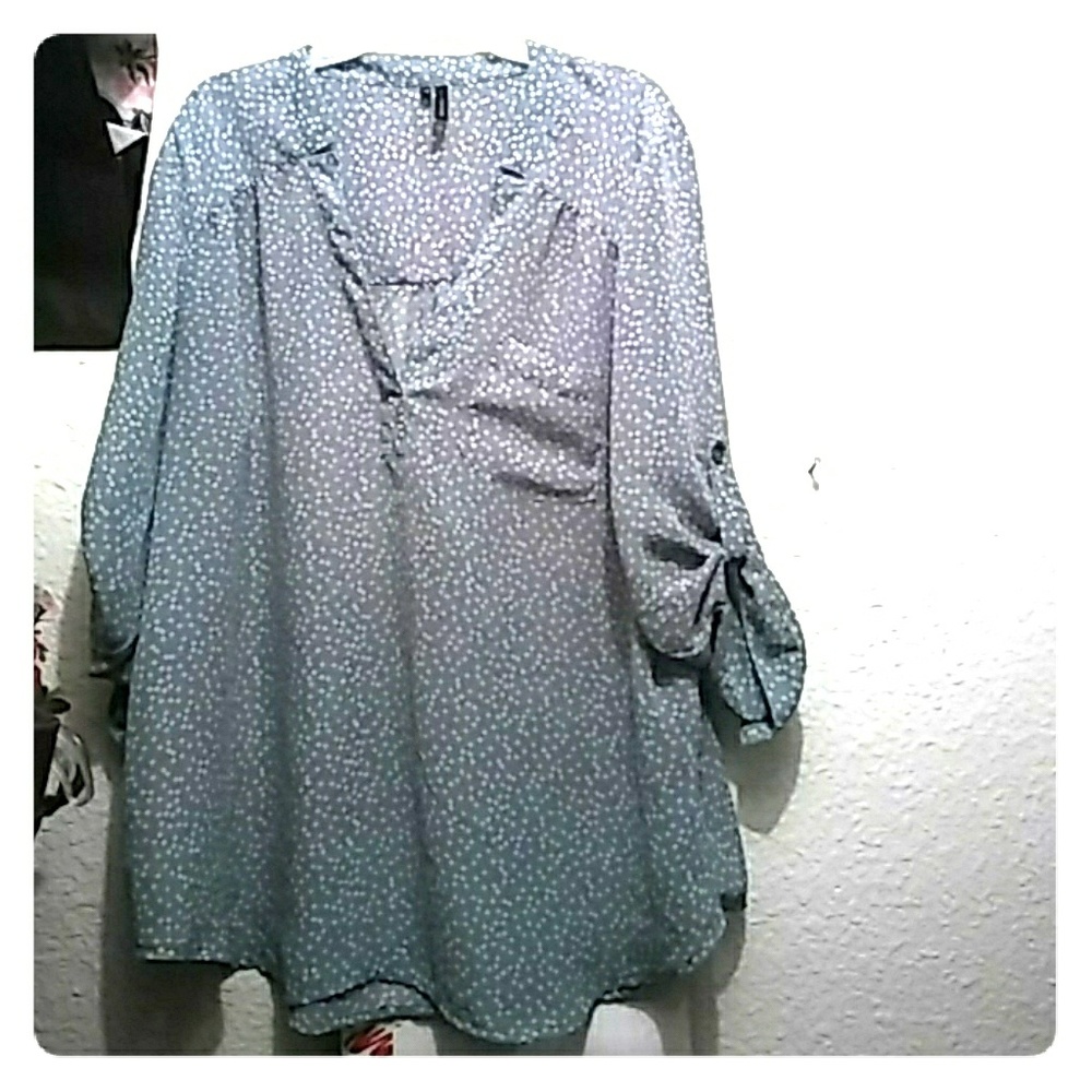 Women's Sheer Polka Blouse